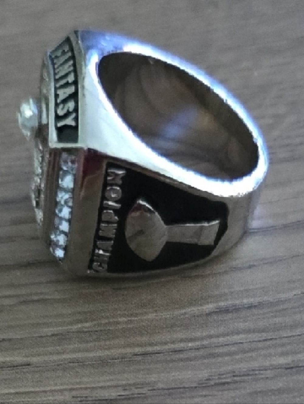 π£ Fantasy Football π Championship πSilver Tone Trophy Collectable Ring SZ 13 - Picture 7 of 9